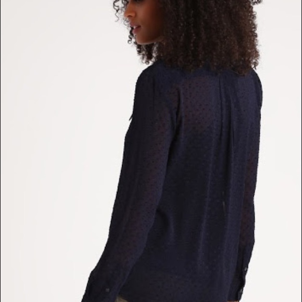 banana republic sheer polka dot dillon classic